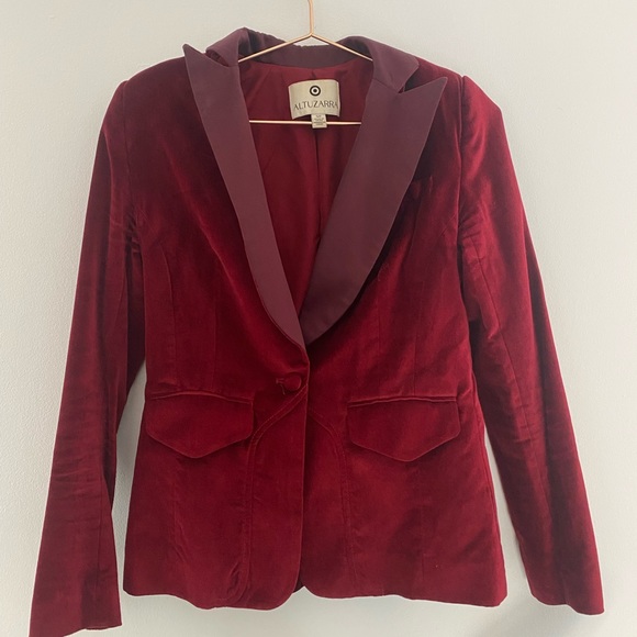 Altuzarra for Target Long Sleeve Red Velvet Blazer Jacket S/P - Picture 4 of 6